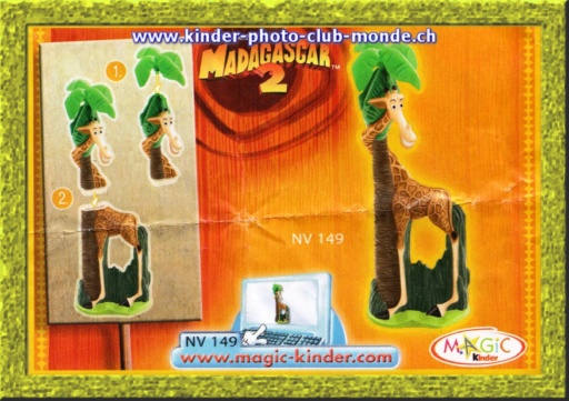 BPZ - Kinder - Madagascar 2 - NV 149 - la girafe Melman.