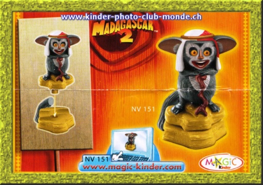BPZ - Kinder - Madagascar 2 - NV 151 - le l�muriens Maurice.
