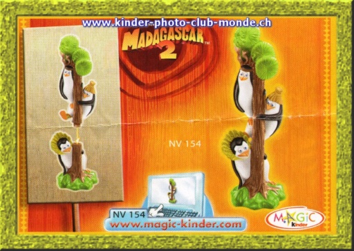 BPZ - Kinder - Madagascar 2 - NV 154 - Pinguine sur l'arbre.