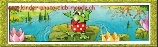 BPZ - K01 n 35 r - grenouille verte et rouge et blanc.