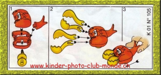 BPZ - K 01 N 105 r- crabe orange - pince jaune.